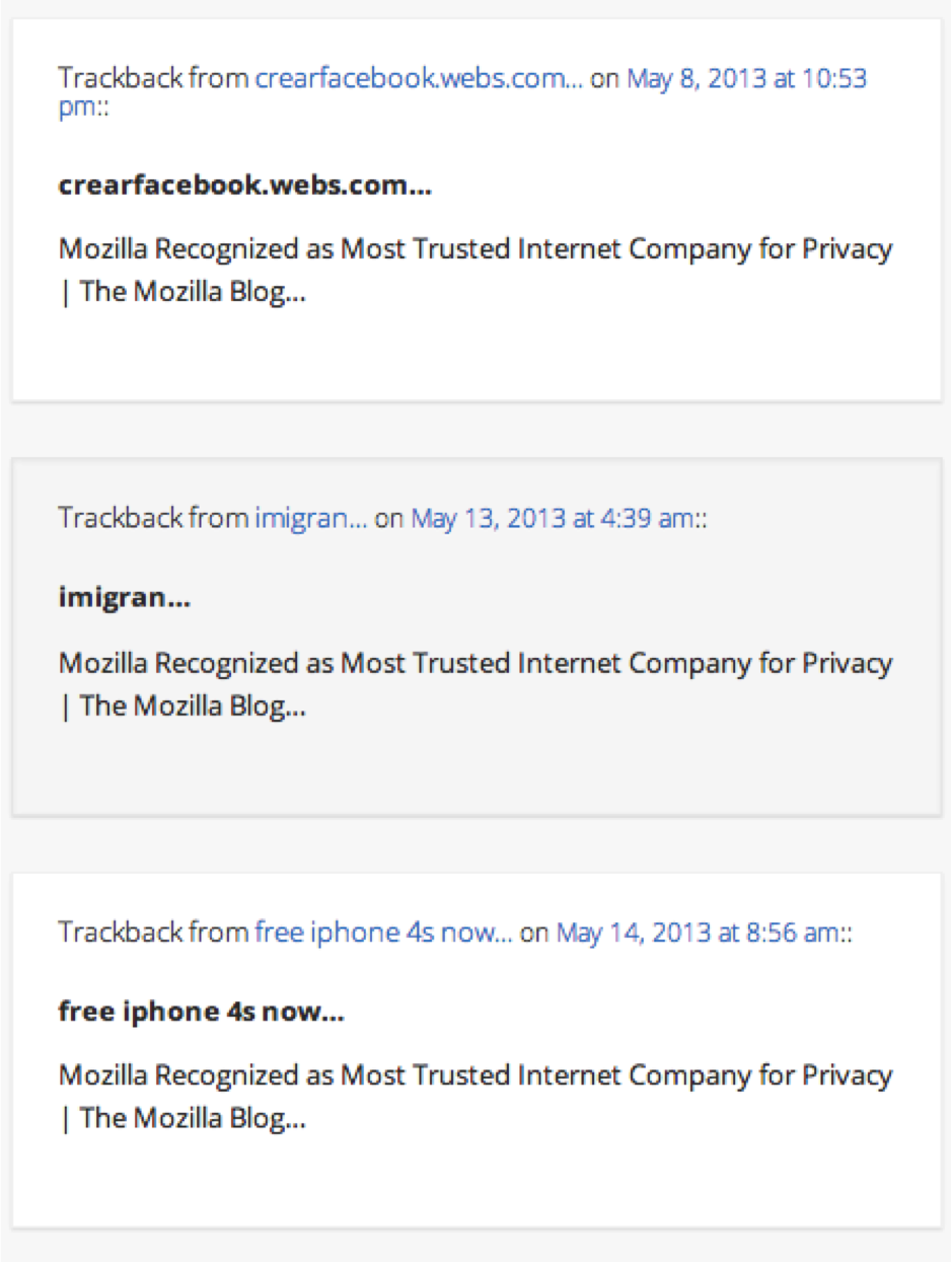 Pingback Spam